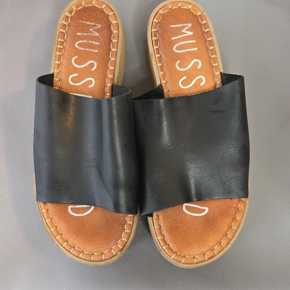 Musse & Cloud Women's Black Platform Sandals Sz 38